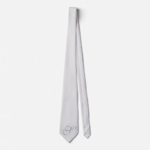 Chic Grey Custom Initial Monogrammed Grey Tie