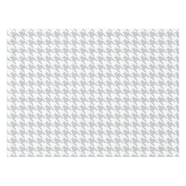 Chic grey dogtooth houndstooth pattern tablecloth (Front (Horizontal))