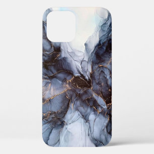 Chic grey navy blue marble Case-Mate iPhone c 12 Case
