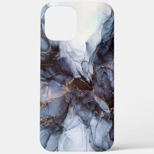 Chic grey navy blue marble      Case-Mate iPhone c iPhone 12 Pro Max Case