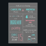 Chic Grey | Pink | Blue MasonJar Engagement Party Invitation<br><div class="desc">Chic engagement party invitation featuring cool grey background with mint blue,  pink and white classy elegant typography. Also seen cute mason jars with your monogram and arrows. Personalise it with your name to make this invite a hit among your family and friends.</div>