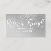 Chic Grey Silver Glitter Gradient Typography
