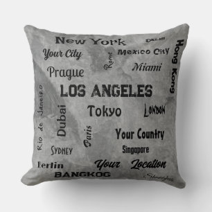 chic grey stone optic mega cities of the world cushion