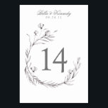 Chic Grey White Botanical Wreath Wedding Table Number<br><div class="desc">Chic Grey White Botanical Wreath Wedding Table Number Cards featuring an elegant hand-drawn wreath in stylish grey and white. To personalise further,  please click the "customise further" link and use the design tool to modify the design.  If you need assistance or matching items,  please contact us.</div>