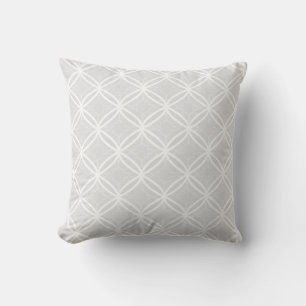 Chic Grey & White Lattice Geometric Pattern Cushion