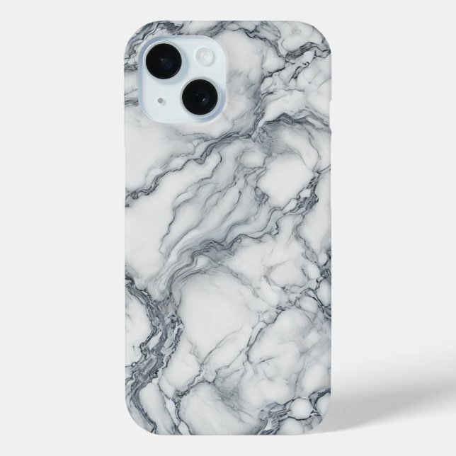 Chic Grey & White Marble Look Glamour Case-Mate iPhone Case (Back)