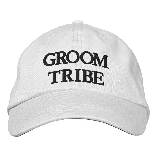 Chic Groom Tribe black and white Embroidered Hat (Front)