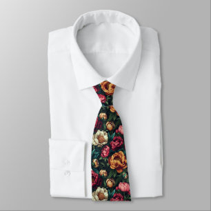 Chic Groomsmen Gift Peonies Floral Tie