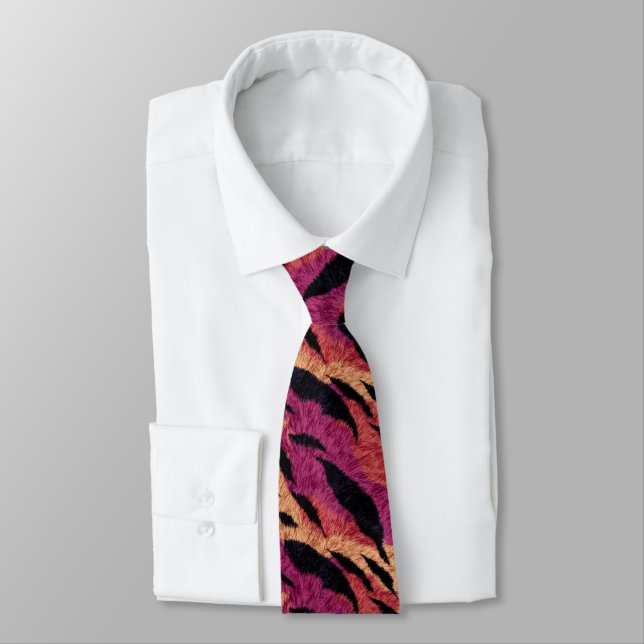 Chic Groomsmen Gift Tiger Tie (Tied)