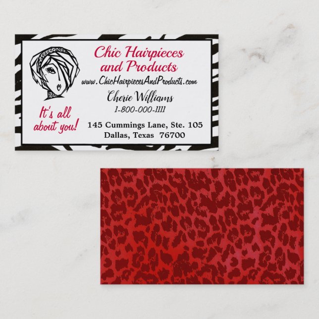 "Chic Hair Pieces &Products” Diva Business Card (Front/Back)