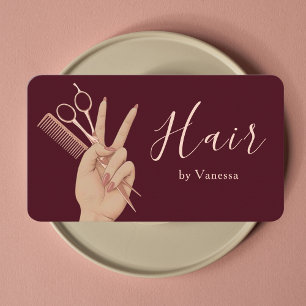 Chic Hair Salon Stylish Hair Stylist Hairdresser Business Card