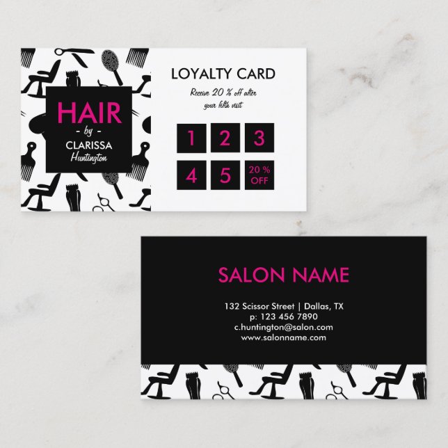 Chic Hair Stylist Loyalty Card (Front/Back)