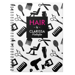 Chic Hair Stylist Pattern Custom Name Notebook