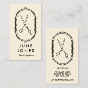 Chic Hair Stylist Scissors Salon Minimal Simple Business Card