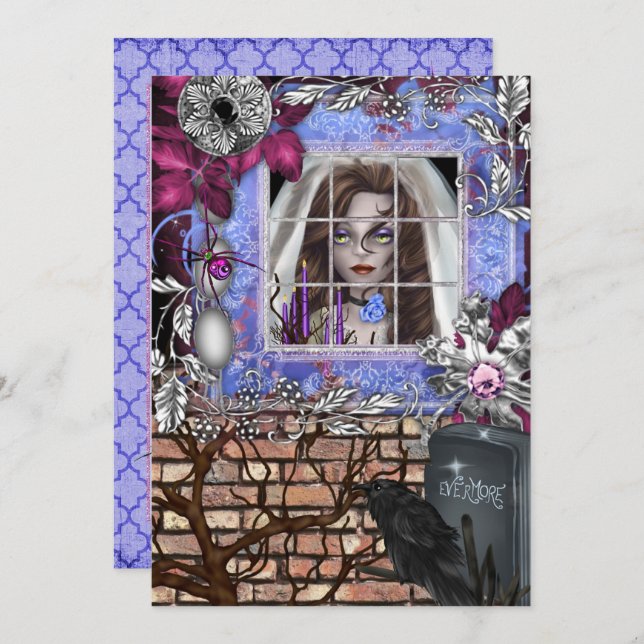 Chic Halloween Bridal Shower Invitation (Front/Back)