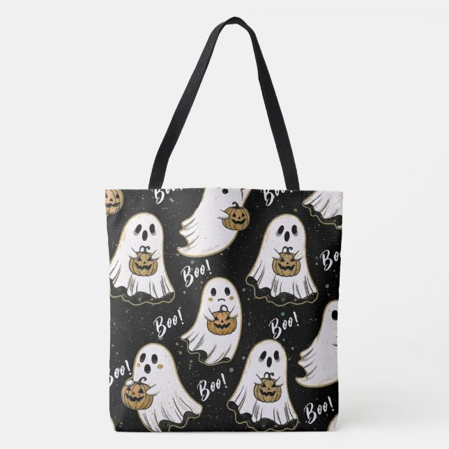 Chic Halloween Ghost  Tote Bag (Front)
