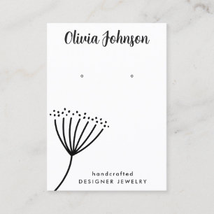 Chic Hand Drawn Dandelion Jewellery Earring Displa Business Card