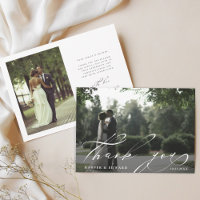 Chic Hand Lettered 2 Photo Wedding 