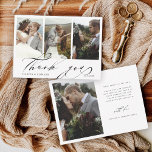 Chic Hand Lettered 4 Photo Wedding Thank You Card<br><div class="desc">Stylish modern boho calligraphy wedding thank you card with an additional photo and text on the back. You can use this card for a wedding,  bridal shower,  engagement,  anniversary,  or any special event. For more advanced customisation of this design,  please click the BLUE DESIGN TOOL BUTTON.</div>