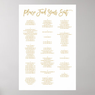Chic Hand Lettered Alphabetical Seating Chart