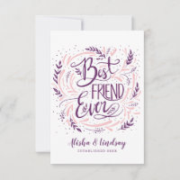 Chic Hand Lettered Best Friend Ever Personalised