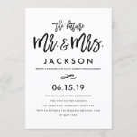 Chic Hand Lettered Engagement Party Invitation<br><div class="desc">Chic and modern engagement party invitation for the future Mr. and Mrs.</div>