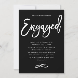 Chic Hand Lettered Engagement Party Invitation