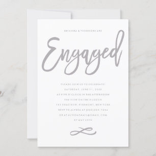 Chic Hand Lettered Engagement Party Invitation