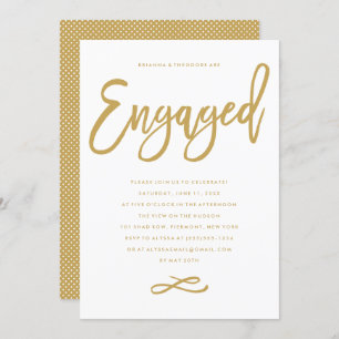 Chic Hand Lettered Engagement Party Invitation