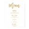 Chic Hand Lettered Gold Wedding Menu Poster