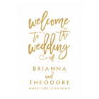 Chic Hand Lettered Gold Wedding Welcome Sign