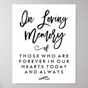 Chic Hand Lettered In Loving Memory Sign