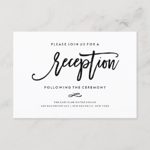 Chic Hand Lettered Reception Accommodations 2-Side Enclosure Card