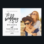 Chic Hand Lettered Save The Date Photo<br><div class="desc">This elegant and modern photo save the date card features a beautiful brush-script font in black. Visit the shop to see the rest of the collection from the Chic Typography suite.</div>