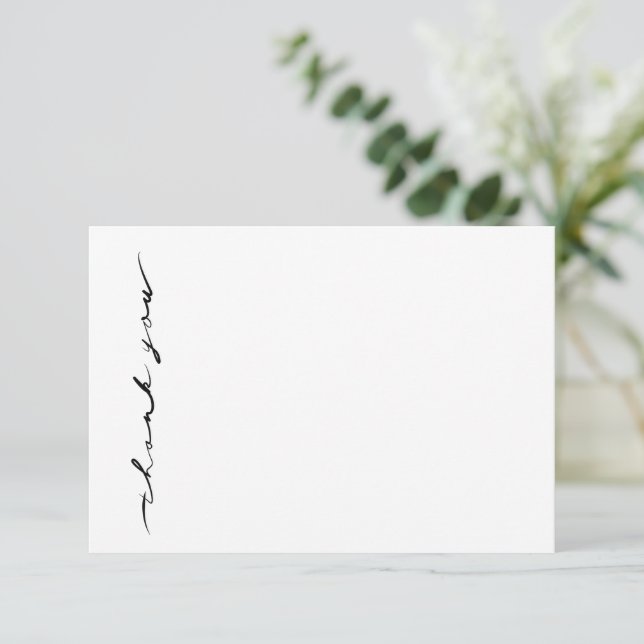 Chic Hand Lettered Script Thank You card (Standing Front)