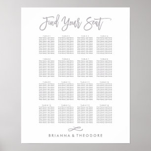 Chic Hand Lettered Seating Chart