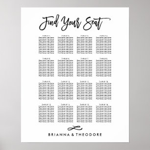 Chic Hand Lettered Seating Chart