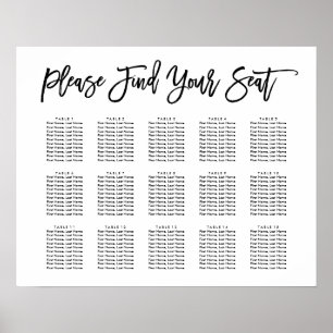 Chic Hand Lettered Seating Chart