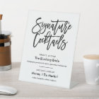 Chic Hand Lettered Signature Cocktails Menu Black