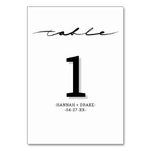 Chic Hand Lettered Table Number