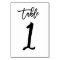 Chic Hand Lettered Table Number Card | Table 1