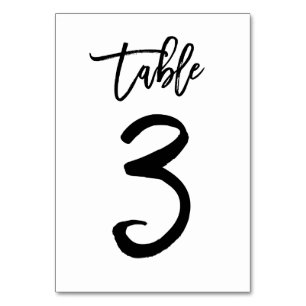 Chic Hand Lettered Table Number Card   Table 3