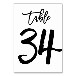 Chic Hand Lettered Table Number Card   Table 34