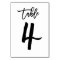 Chic Hand Lettered Table Number Card | Table 4