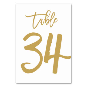 Chic Hand Lettered Table Number Gold Table 34