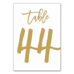 Chic Hand Lettered Table Number Gold Table 44