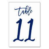 Chic Hand Lettered Table Number Navy | Table 11 (Back)