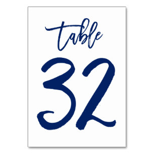 Chic Hand Lettered Table Number Navy Table 32