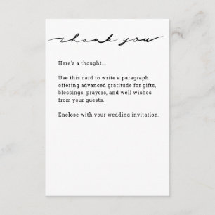 Chic Hand Lettered "Thank You" Enclosure Card