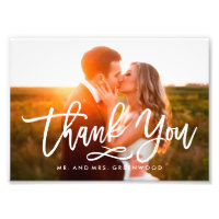 Chic Hand Lettered Thank You Photo